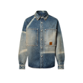 Louis Vuitton Sun Fading Effect Denim Long Sleeve Shirt Skateboarding Jeans Pants Men'S Spring And Summer Fashion High Street Trend Casual Suit Set #75985