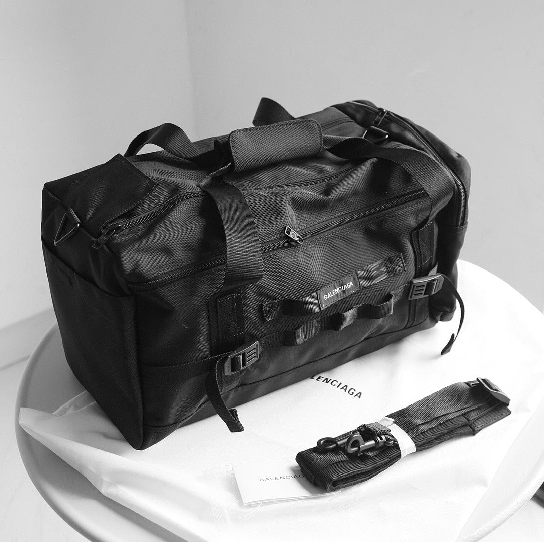 Balenciaga Men's Solid Color Adjustable Removable Simple Nylon Fabric Handle Shoulder Travel Bag Bags #75673