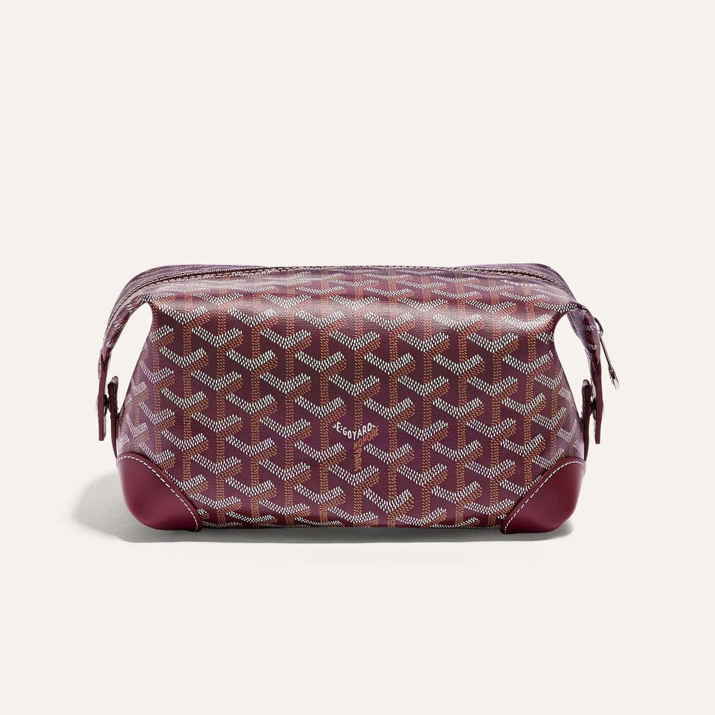GOYARD Bowling 25 Men's and Women's Y-shaped Old-fashioned Full-print Zipper Leather Handbag Makeup Bag Bags #77132