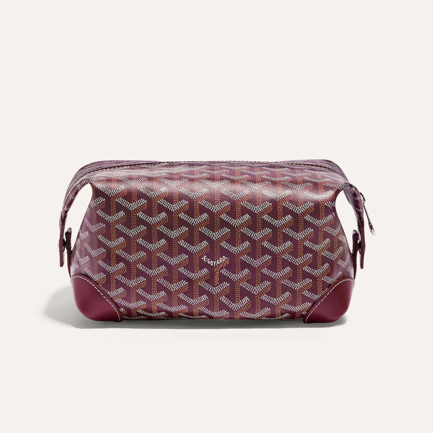 GOYARD Bowling 25 Men's and Women's Y-shaped Old-fashioned Full-print Zipper Leather Handbag Makeup Bag Bags #77132