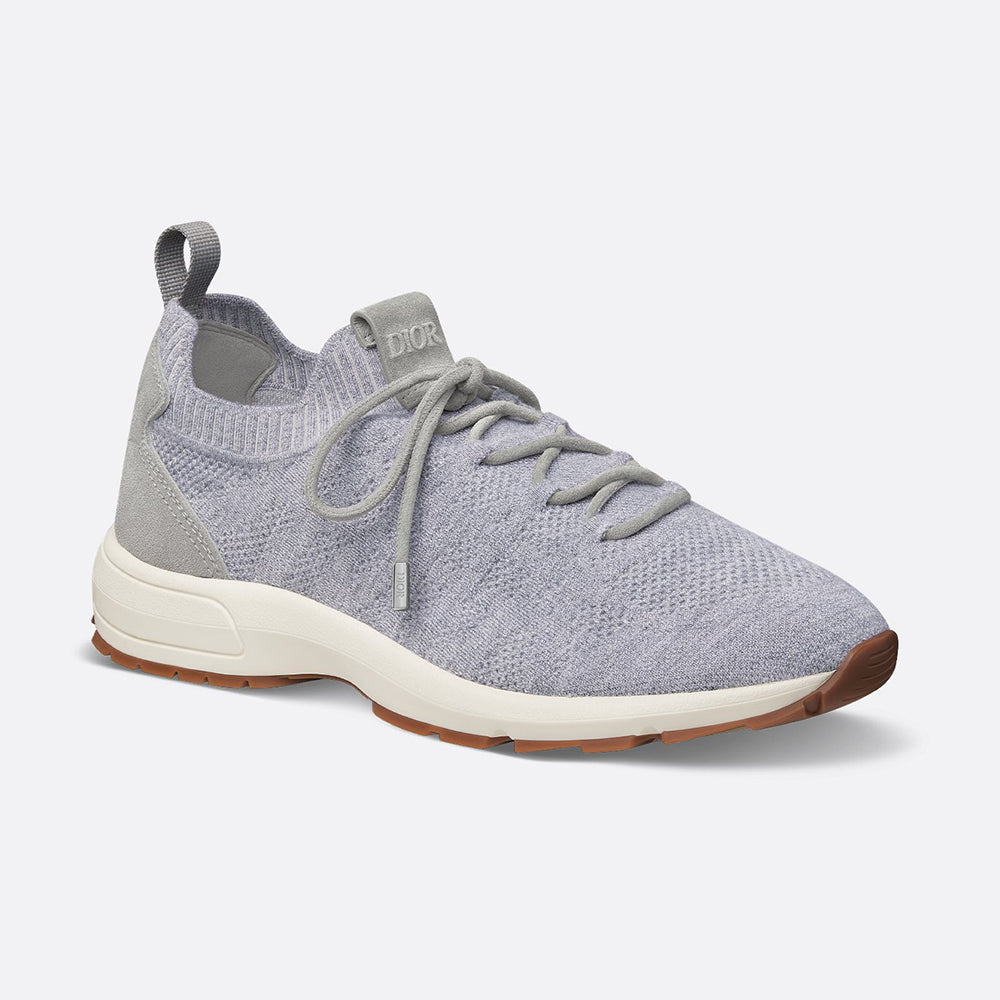 DIOR B80 Lounge Sneaker Dior Gray Cannage Cashmere Wool and Silk Knit with Dior Gray Suede#336623
