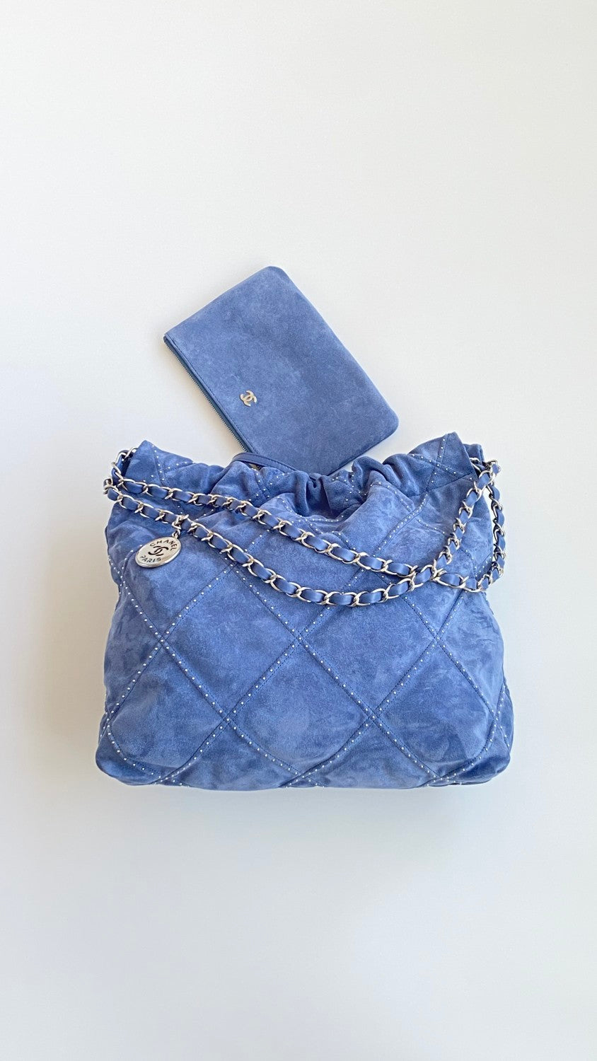 Chanel Women's Solid Colour Chain Shoulder Strap Denim Shoulder Tote Shopper Bags Bag #76917