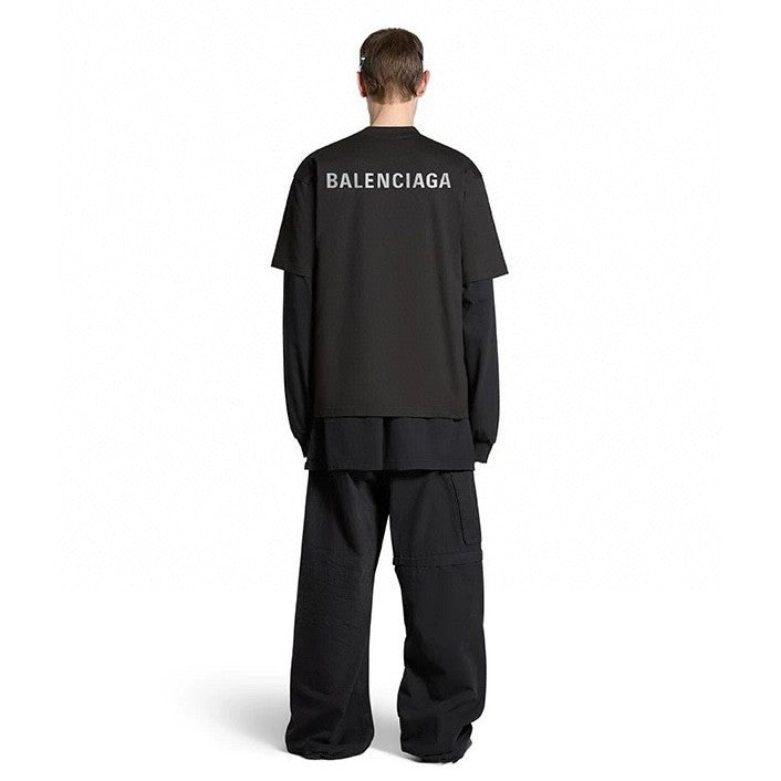 Balenciaga Men's Summer Solid Colour Letter Print Round Neck Cotton Short Sleeve T-Shirt #76722