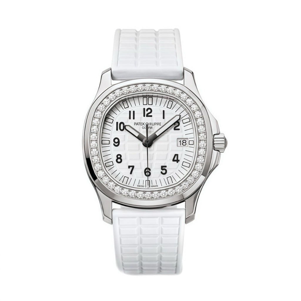 Patek Philippe Women's Quartz Movement 100 Meter Waterproof White Dial Rubber Strap Watch #75282