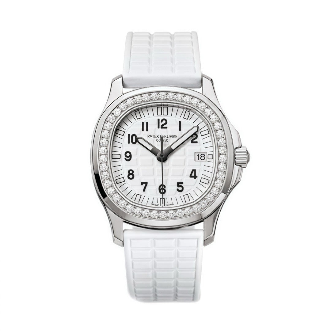 Patek Philippe Women's Quartz Movement 100 Meter Waterproof White Dial Rubber Strap Watch #75282