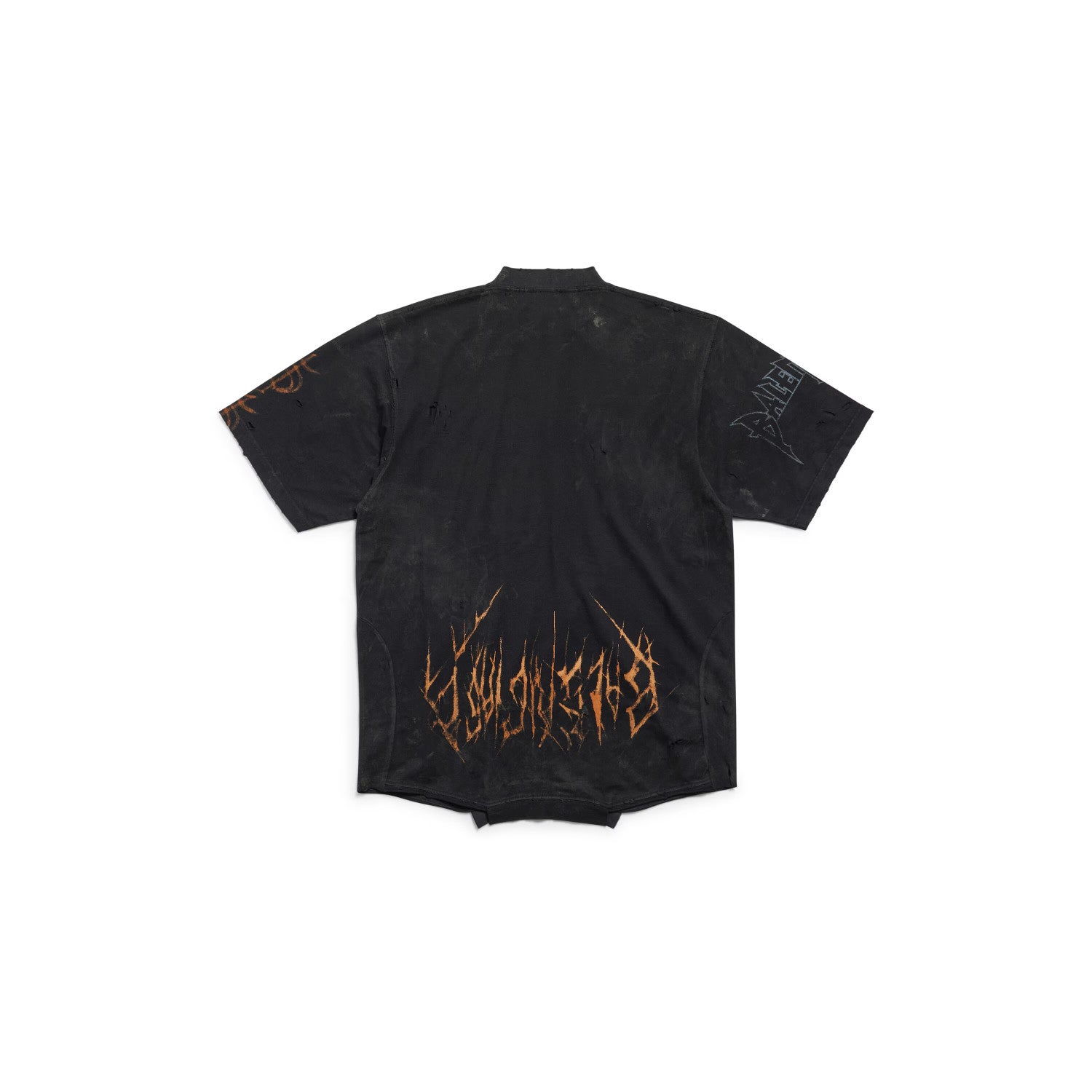 Balenciaga Men's And Women's Round Neck Destroyed Oversized Summer Solid Color Cotton Short Sleeve Paris Moon Upside Down T-Shirt Ngvp #2136