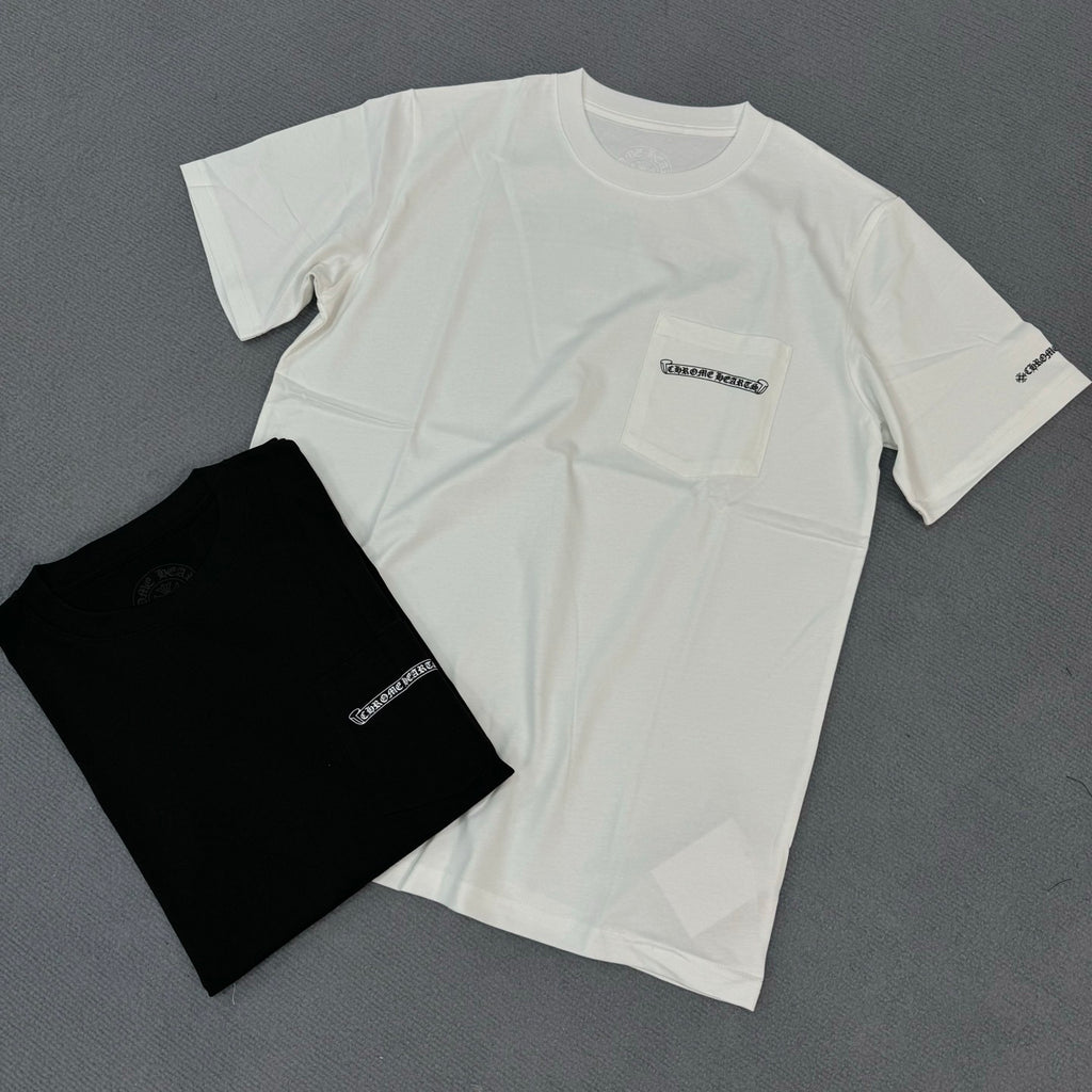 Chrome Hearts Men's Summer Solid Color Sanskrit Print Round Neck Cotton Short Sleeve T-Shirt #77169