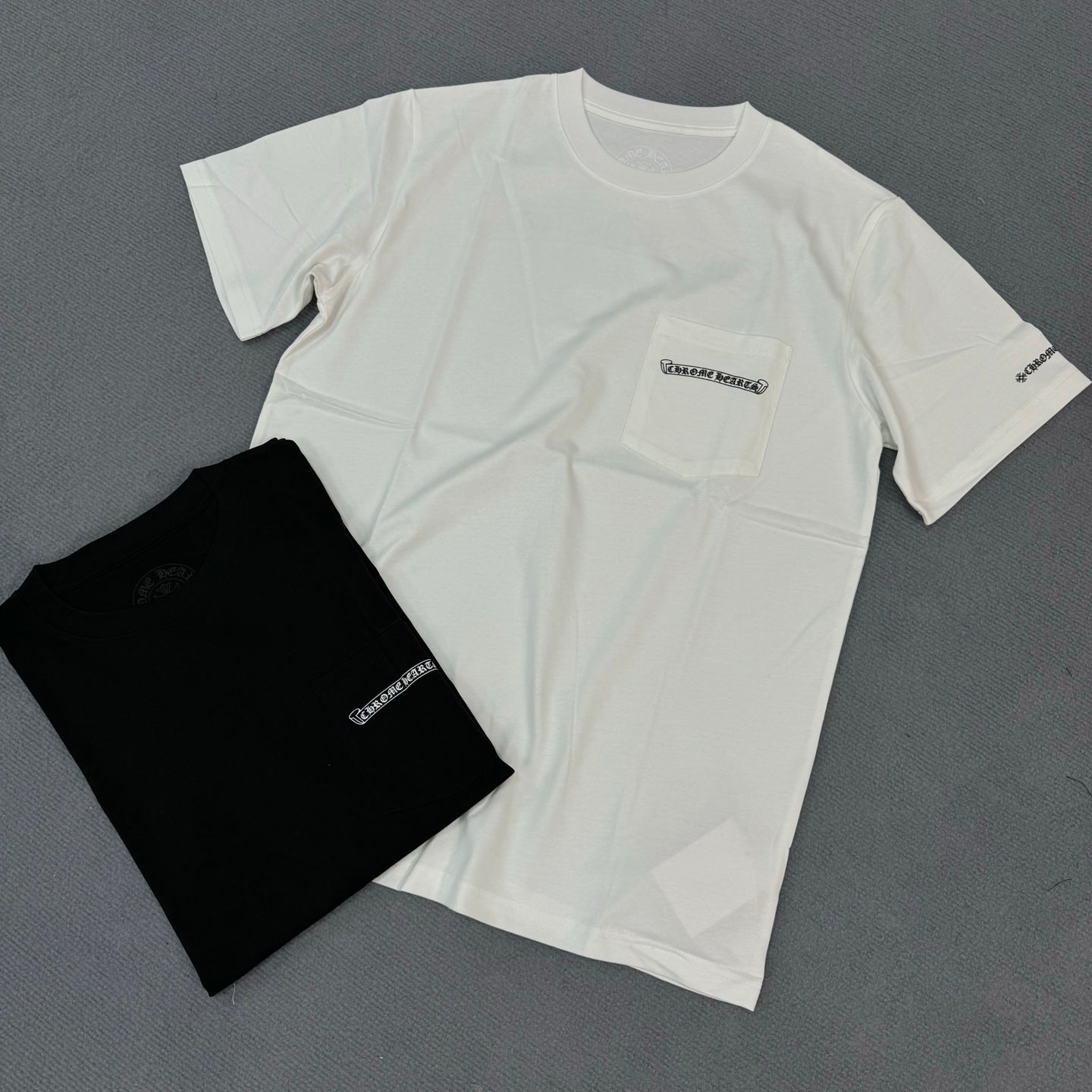 Chrome Hearts Men's Summer Solid Color Sanskrit Print Round Neck Cotton Short Sleeve T-Shirt #77169
