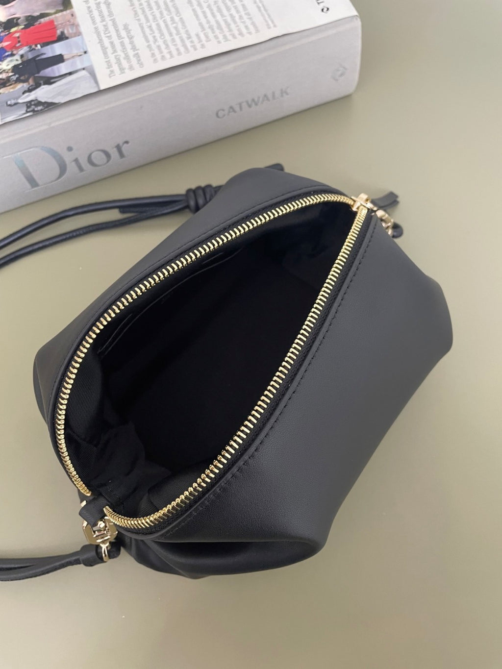 DIOR Dior Bow Pouch Black Supple Lambskin #380535