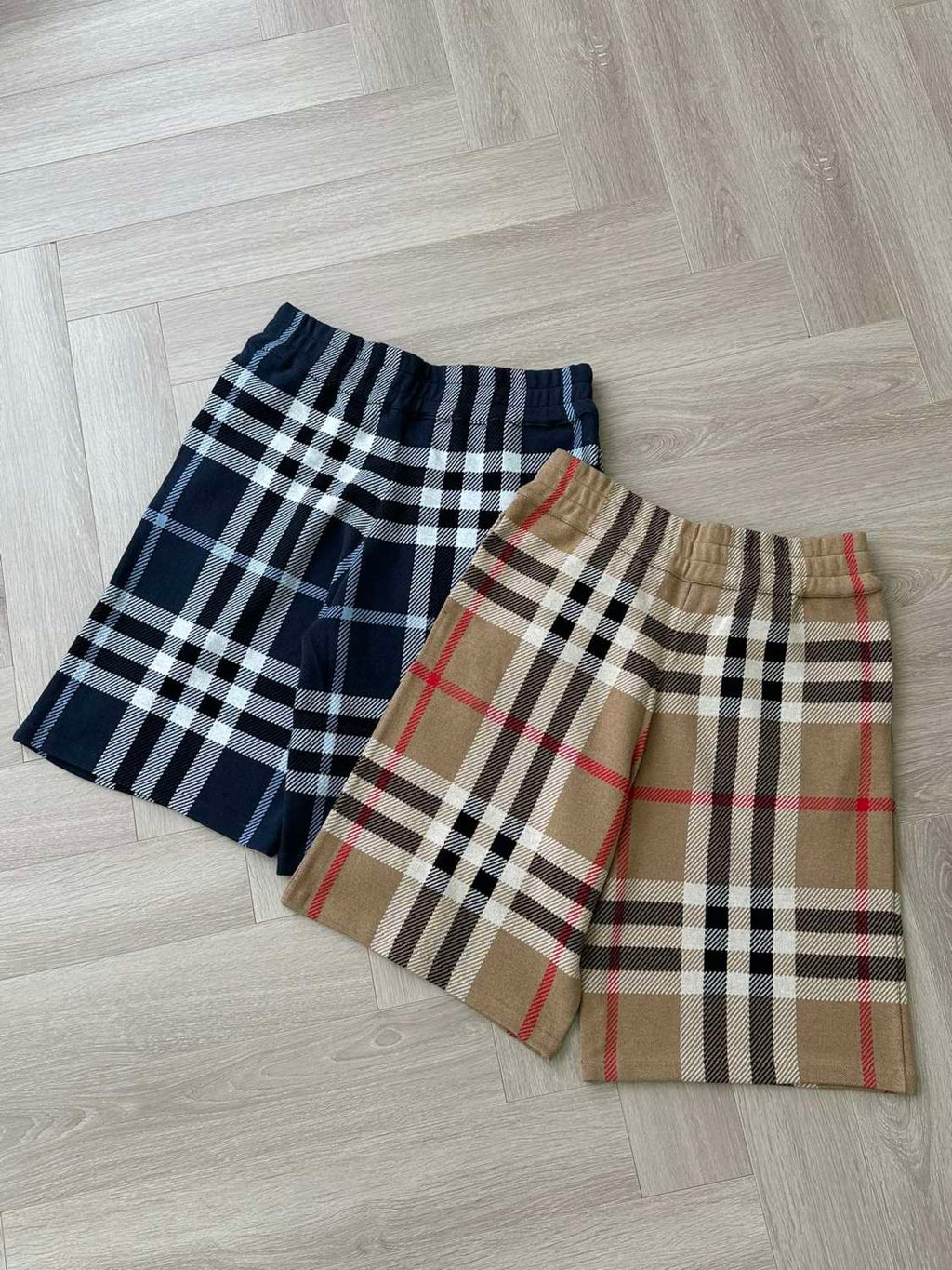 Burberry Men's Summer Colour Block Check Full Print Mid Waist Elasticated Shorts Pants #99537