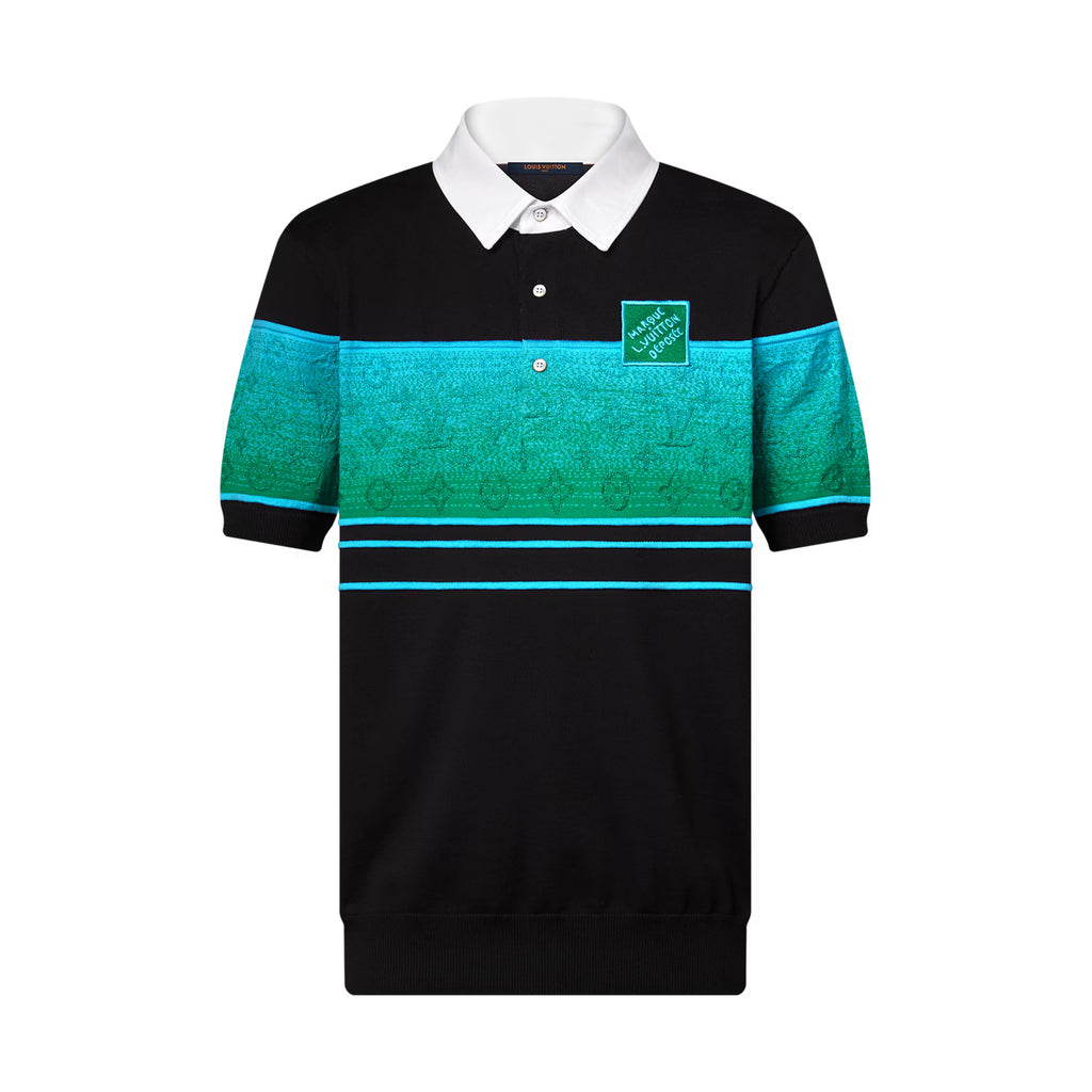 Louis Vuitton Men's Summer Colorblock Logo Print Polo Neck Cotton Short Sleeve T-Shirt #76235