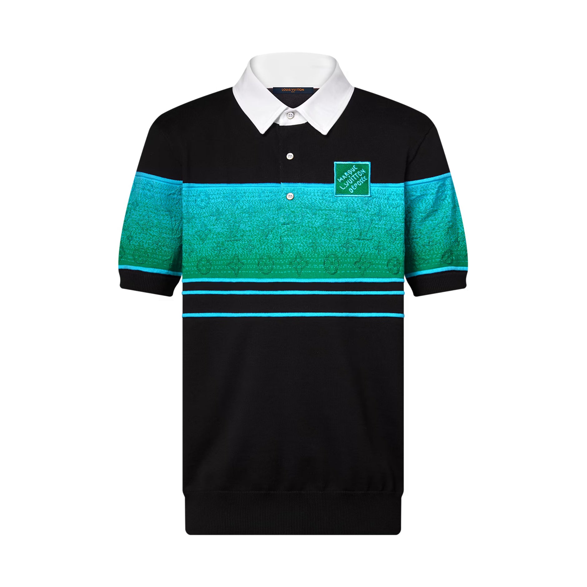 Louis Vuitton Men's Summer Colorblock Logo Print Polo Neck Cotton Short Sleeve T-Shirt #76235