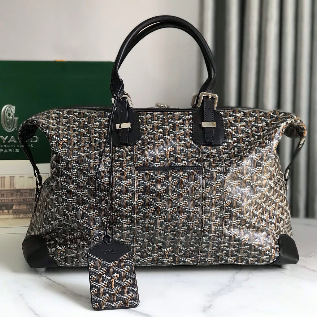 GOYARD Men's And Women's Old Flower Full Print Canvas Collocation Cowhide Shoulder Cross Handbag Travel Bag Bags #75471