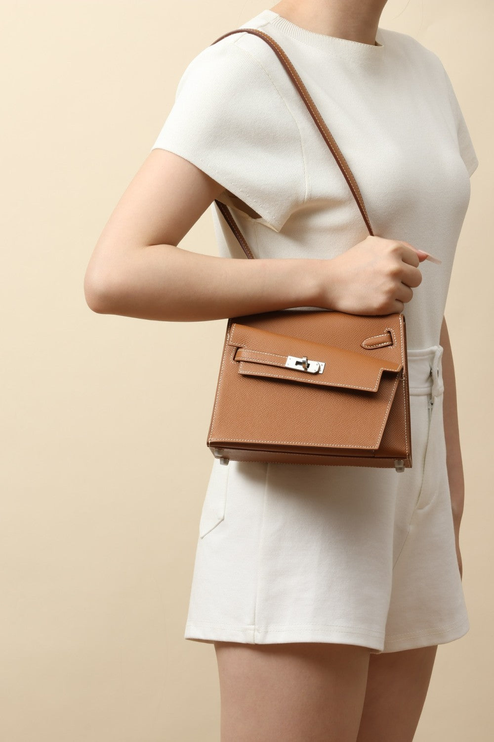 Hermes Women's Fashion Classic Reversible Asymmetric Silver Buckle Cowhide Shoulder Crossbody Tote Bag Bags #78783