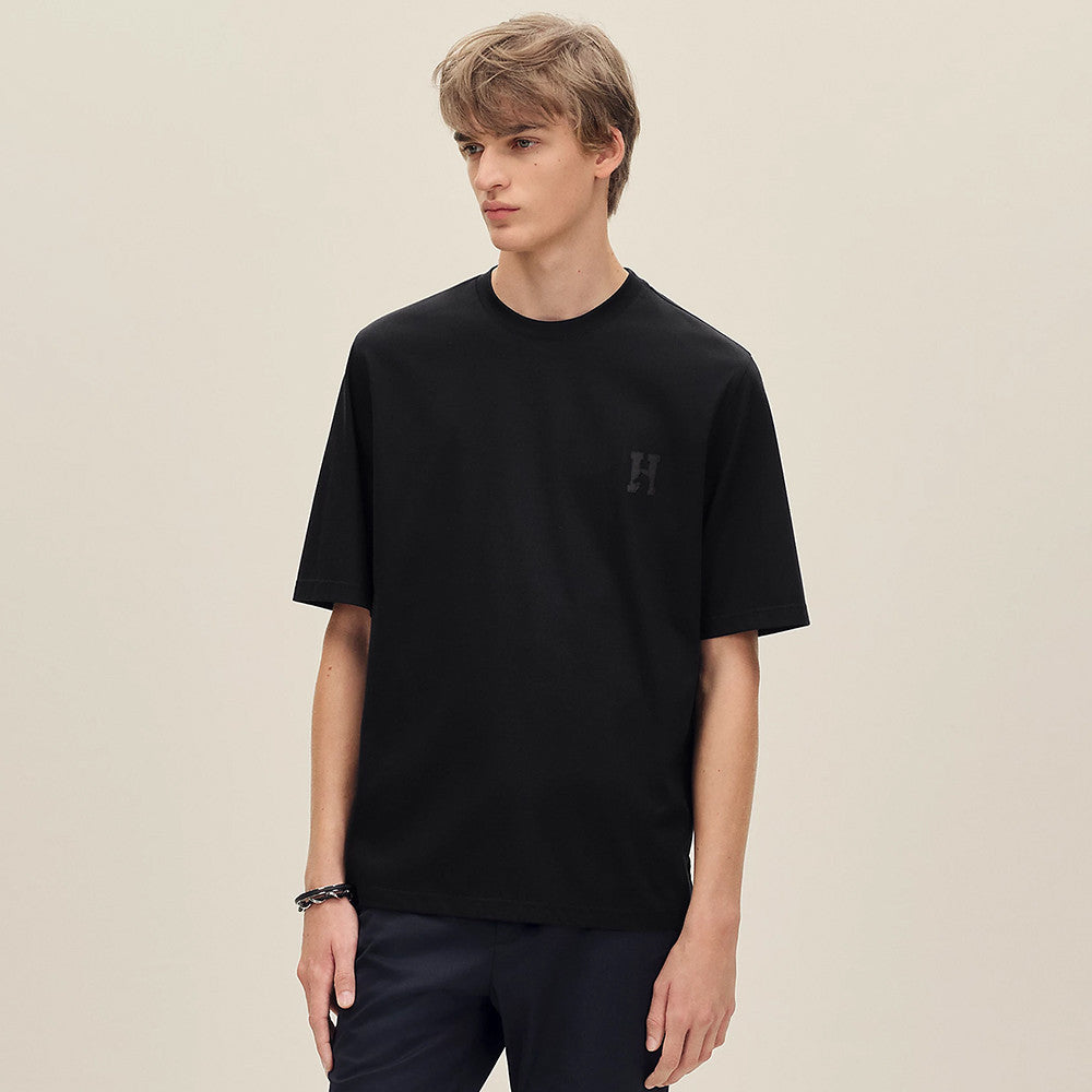 Hermès H Cheval T-shirt with Leather Detail #375796