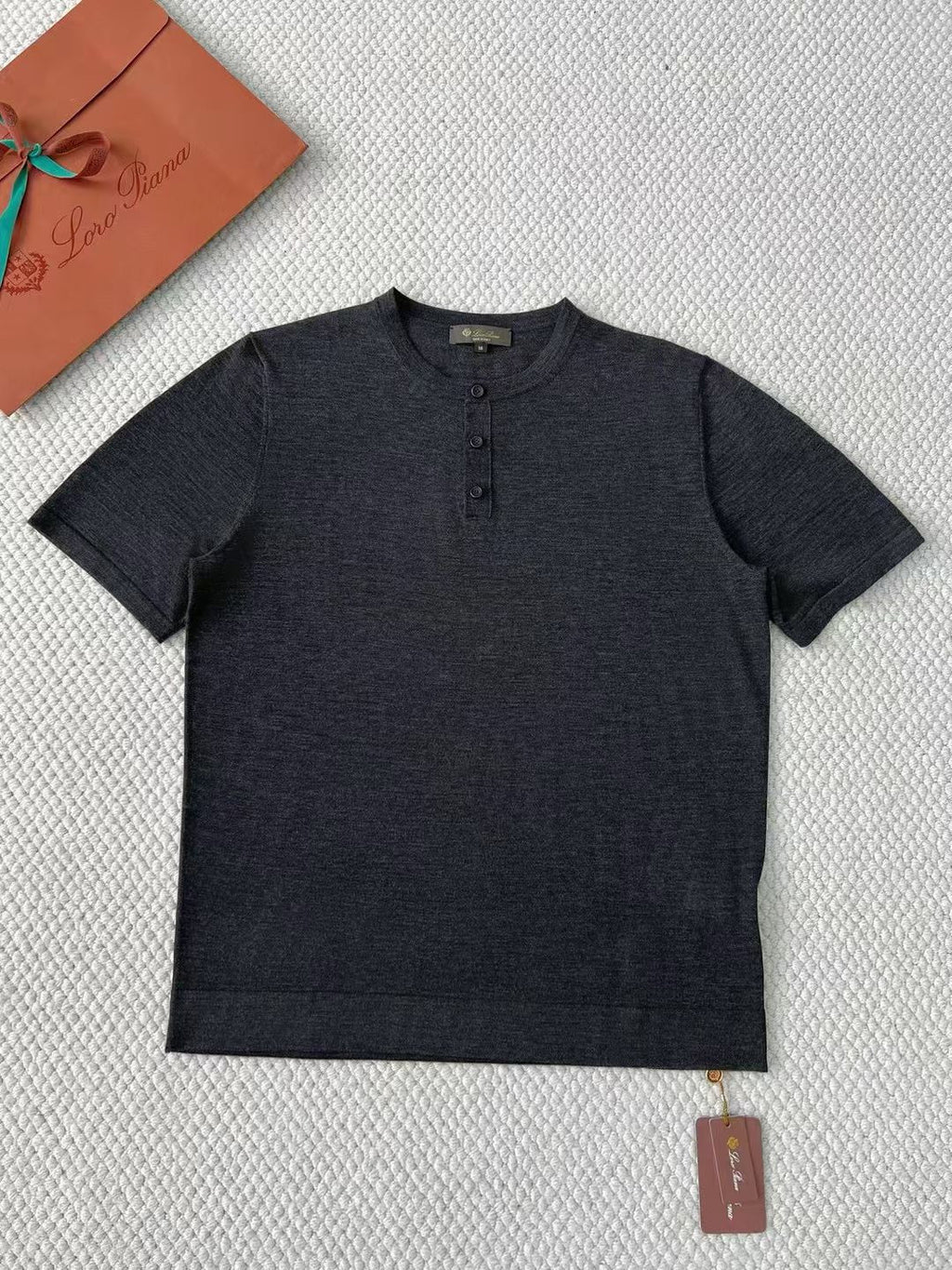 Loro Piana Top-quality Version Men's T-Shirt Cotton#375406