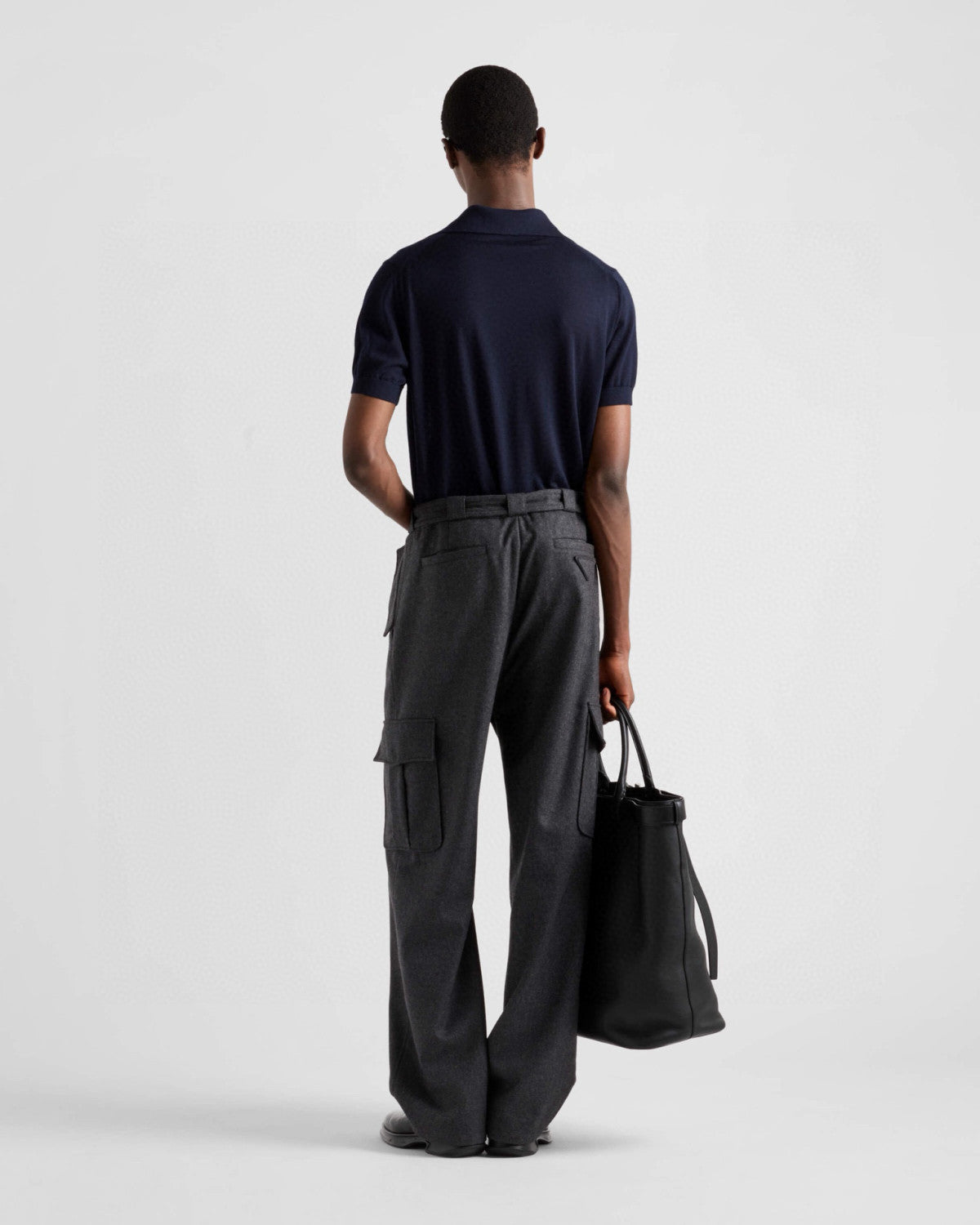 Prada Men's Summer Solid Color Logo Embroidery Knitted Cashmere Short Sleeve Polo Shirt T-Shirt #74954