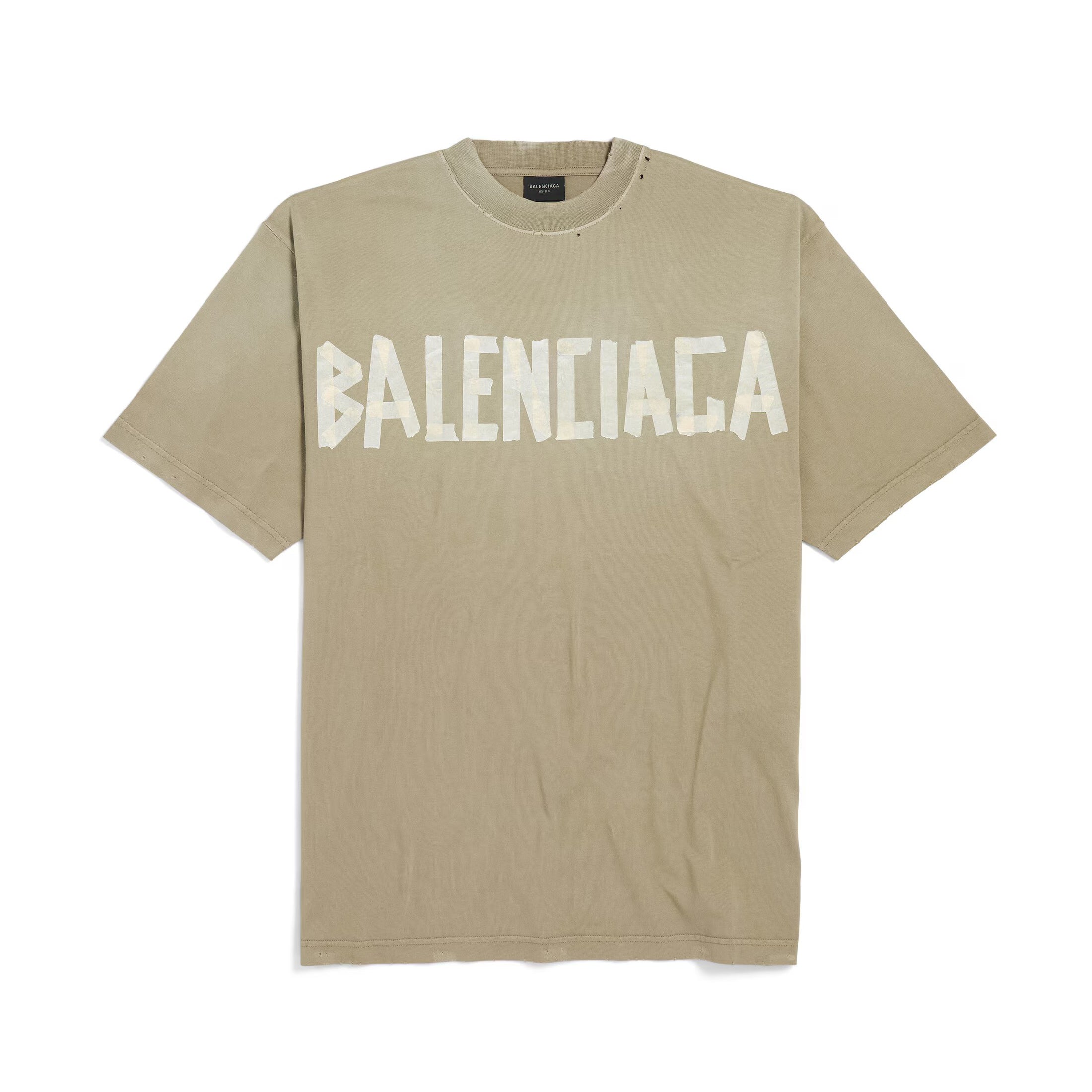 Balenciaga Men's Summer Letter Logo Print Round Neck Regular Fit Short Sleeve T-Shirt #75791