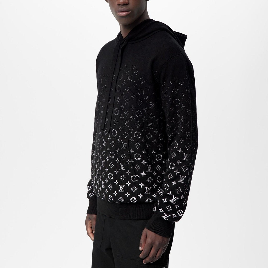 Louis Vuitton Men's Spring And Autumn Gradient Logo Knitted Hoodie Fashionable And Casual Drawstring Sweater  #95123