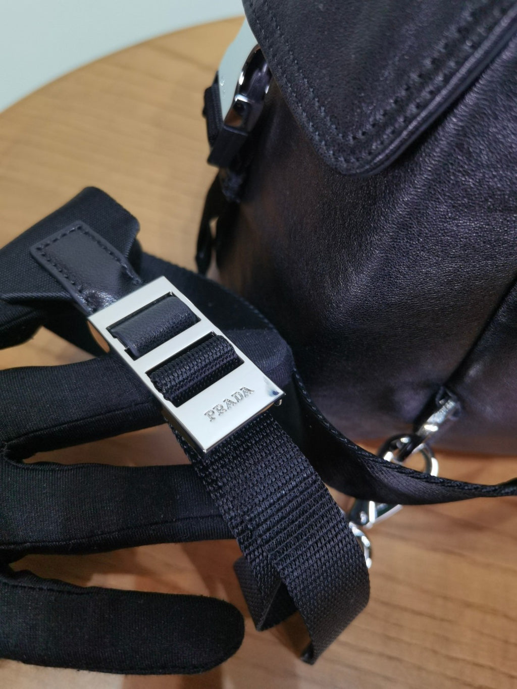 PRADA Black Prada Explore Leather Backpack #379556