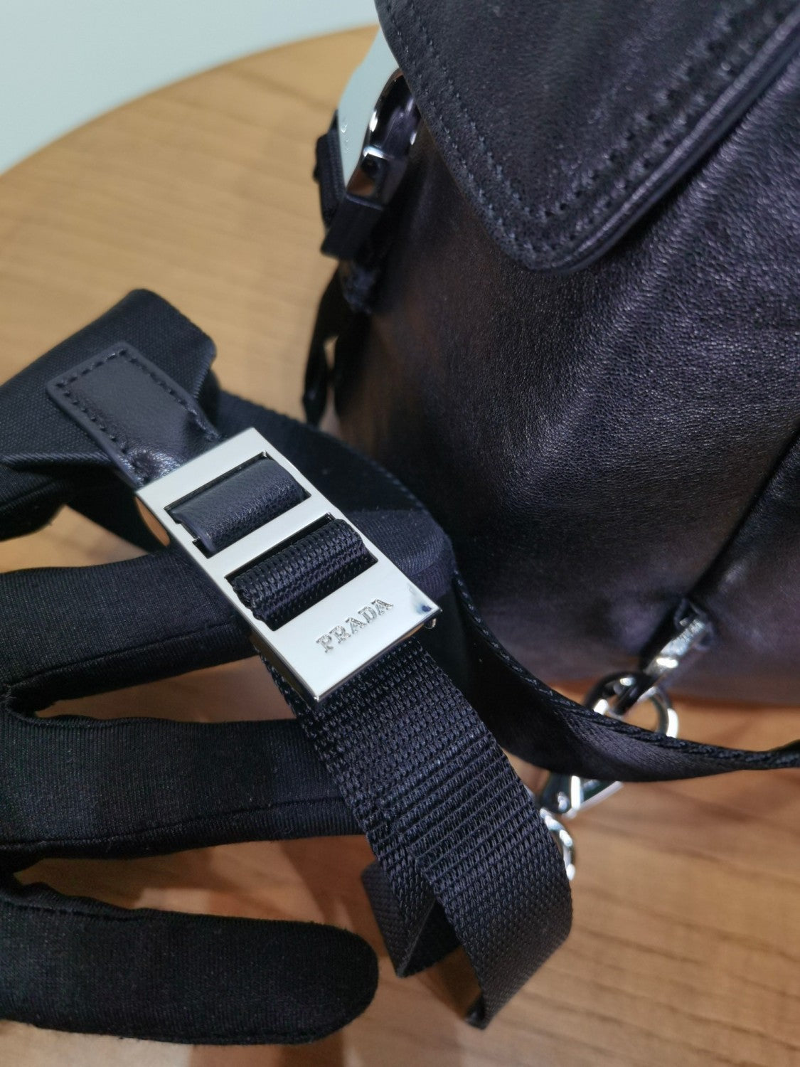 PRADA Black Prada Explore Leather Backpack #379556