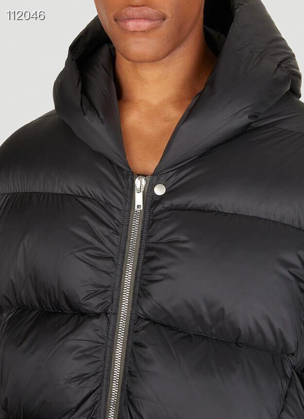 Rick Owens Men's Winter Diablo Style Solid Color Bat Sleeve Loose Hooded Long Sleeve Puffer Down Jacket Ngvp #8833