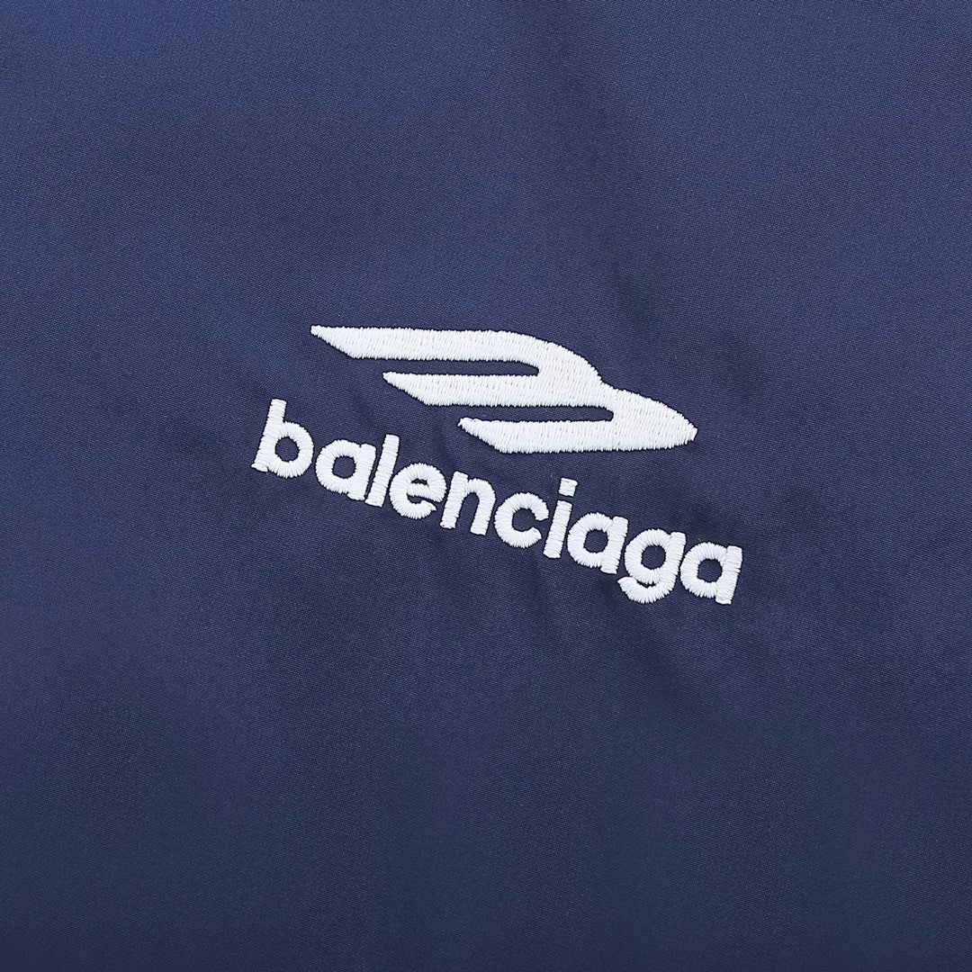 3B Sports Icon Off Shoulder Balenciaga Men's and Women's Autumn and Winter Letter Logo Print Splicing Zip Loose Fit Long Sleeve Jacket #99468