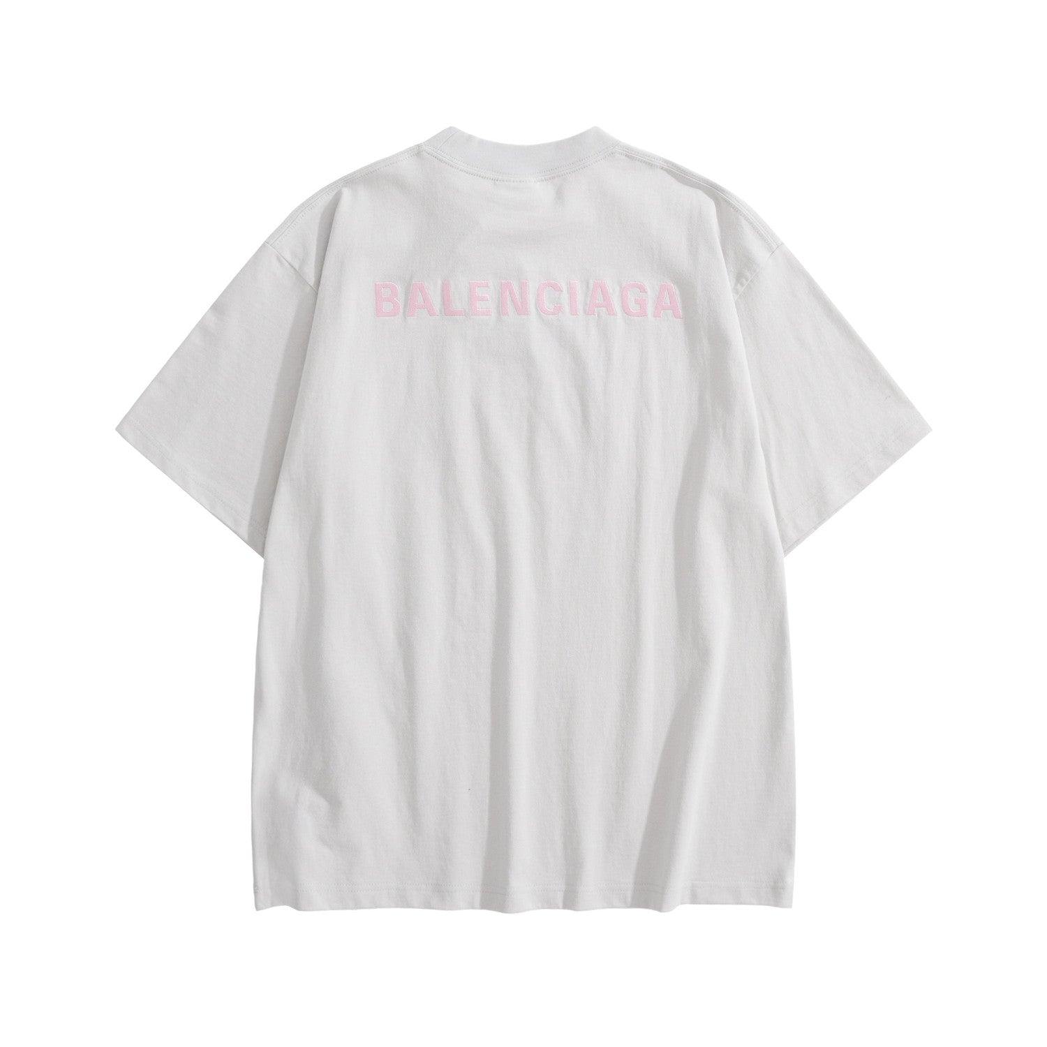 Balenciaga Men's Balenciaga Back T-shirt Medium Fit in Dirty White Baby-pink #377015