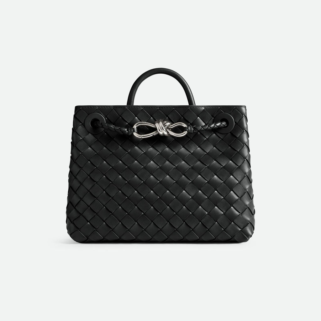 Bottega Veneta Andiamo Women's Fashion Classic Solid-Color Knitted Magnetic Snap Closure Leather Small Shoulder Bag Tote Bag Bags 766014VCPP12273 #79111