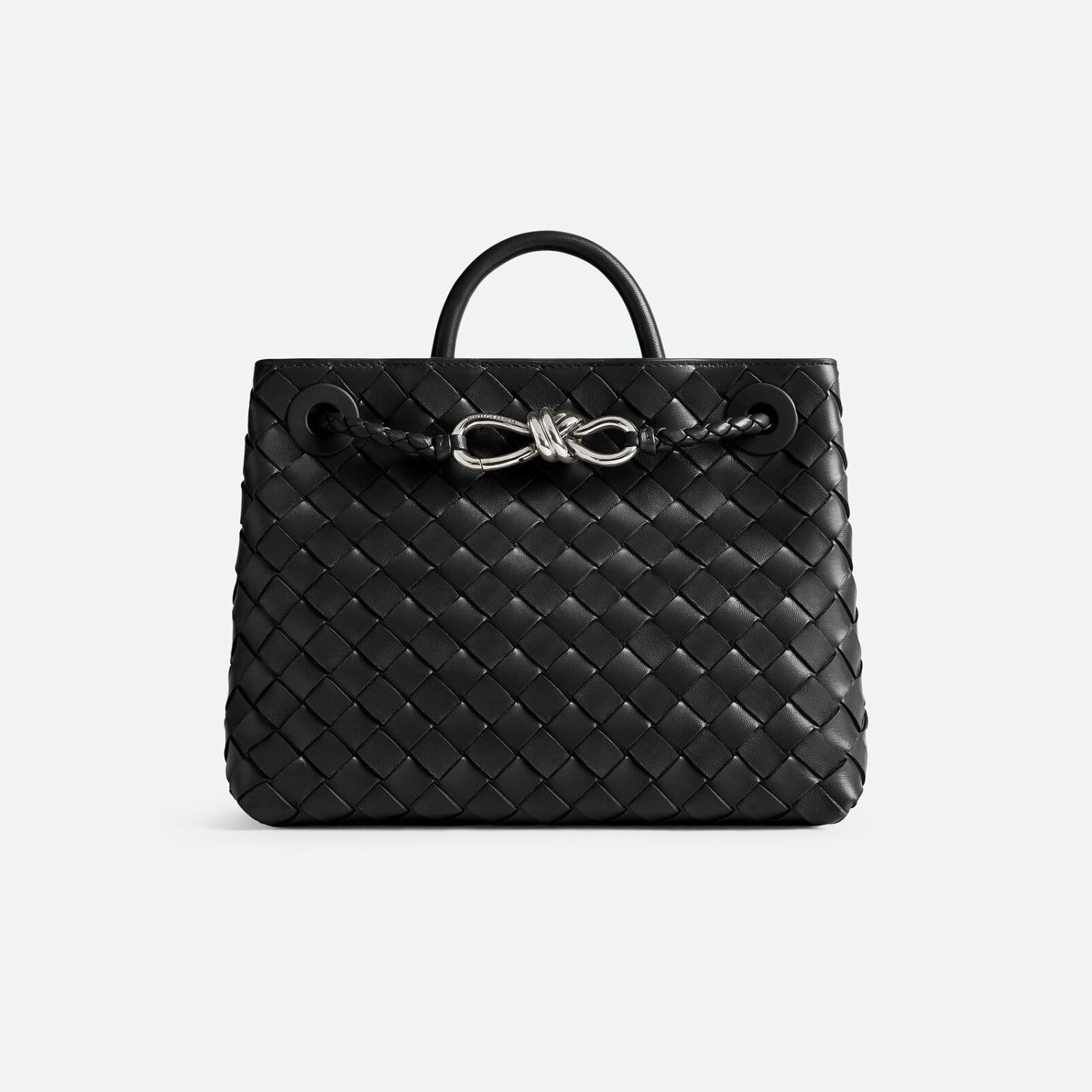 Bottega Veneta Andiamo Women's Fashion Classic Solid-Color Knitted Magnetic Snap Closure Leather Small Shoulder Bag Tote Bag Bags 766014VCPP12273 #79111