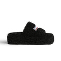 Balenciaga Furry Women's Spring/Summer Solid Colour Faux Fur Embroidered Letter Print Thick Sole Slippers Shoes #76986