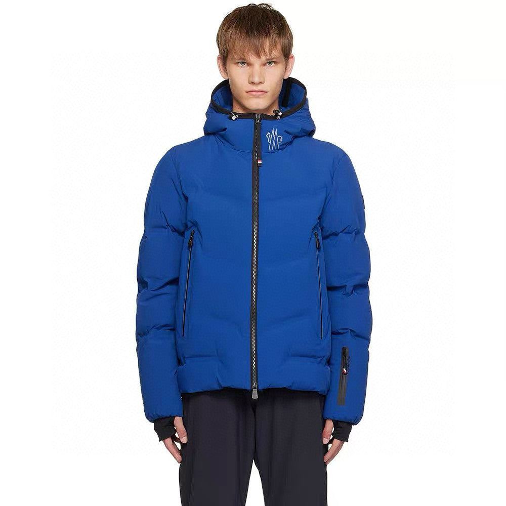 Moncler Men's Winter Solid Color Logo Printed Hooded Zipper Long Sleeve Arcesaz Short Puffer Down Jacket #98135