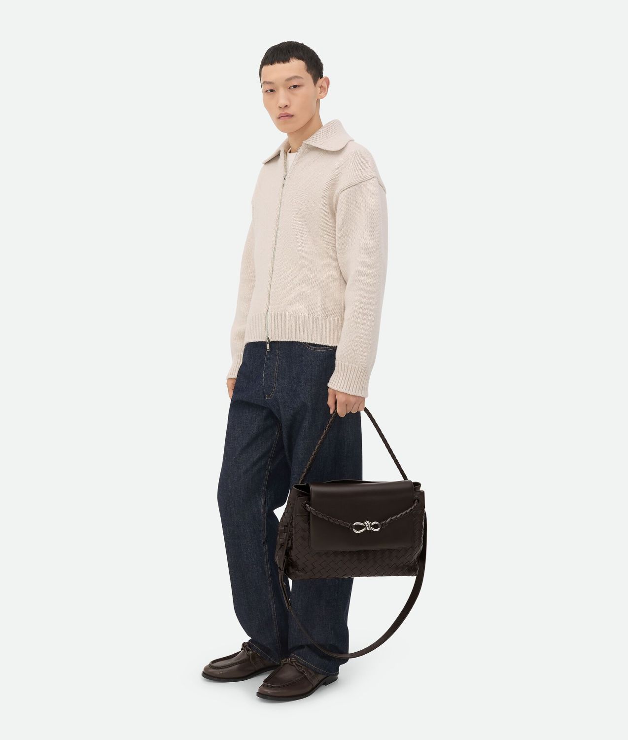 Bottega Veneta Men's Andiamo Backpack Solid Color Adjustable Removable Shoulder Strap Messenger Bag Casual Shoulder Crossbody Bag Bags #71886