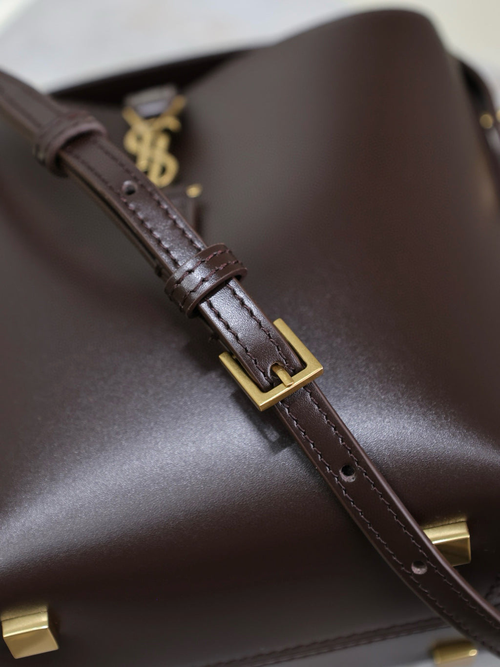 Saint Laurent Women's LE 37 Logo Hook Buckle mini Small Glossy Solid Color Bucket Bag Suede Leather Handbags Casual Bags 7490362R20W9207 #81334