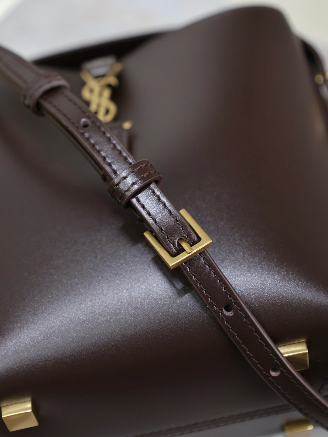 Saint Laurent Women's LE 37 Logo Hook Buckle mini Small Glossy Solid Color Bucket Bag Suede Leather Handbags Casual Bags 7490362R20W9207 #81334