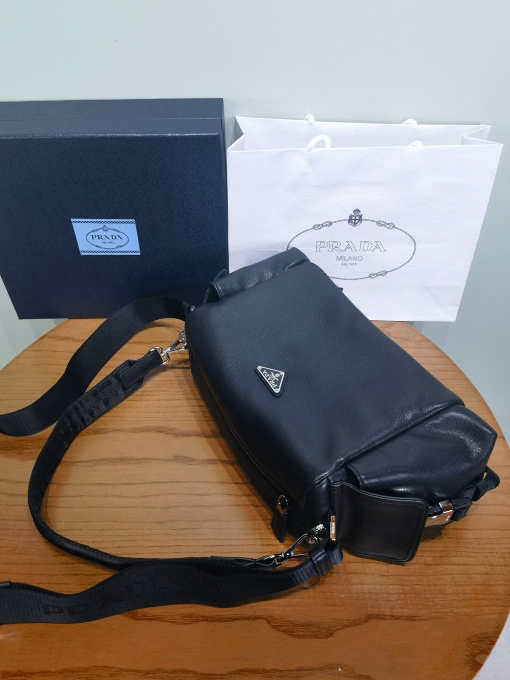 PRADA Black Prada Explore Leather Bag #379559