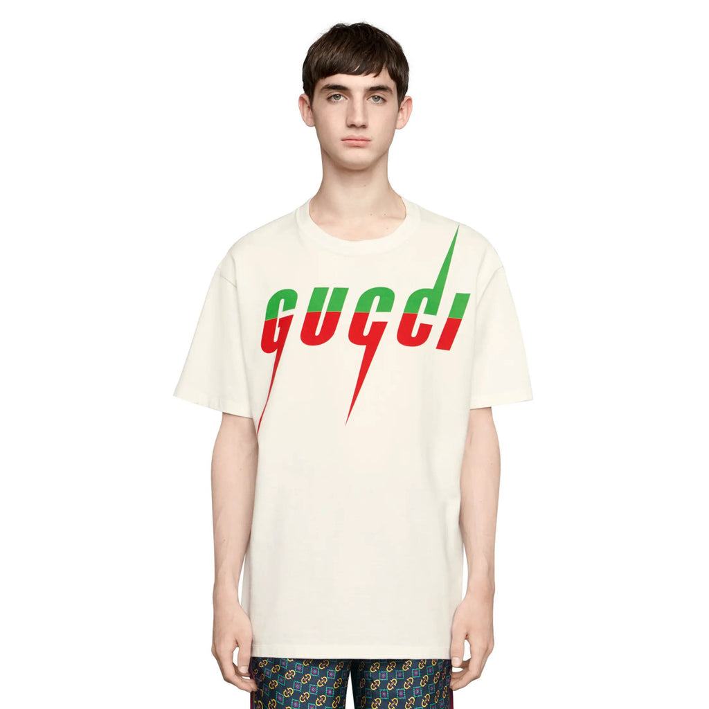 Gucci Men's Summer Blade Letter Print Round Neck Solid Color Cotton Short Sleeve T-Shirt #75156