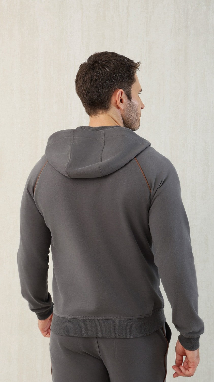 Brunello Cucinelli Men's Techno Cotton French Terry Hooded Long Sleeve Casual Athletic Sweatshirt Solid Color Zipper Spring Jacket Ngvp #1675