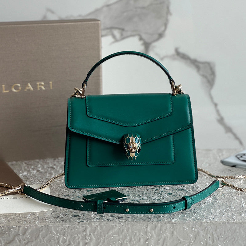 Bvlgari Women's Serpenti Forever Series Fashion Solid Color Mini Top Handle Bags Leather Bags #71971