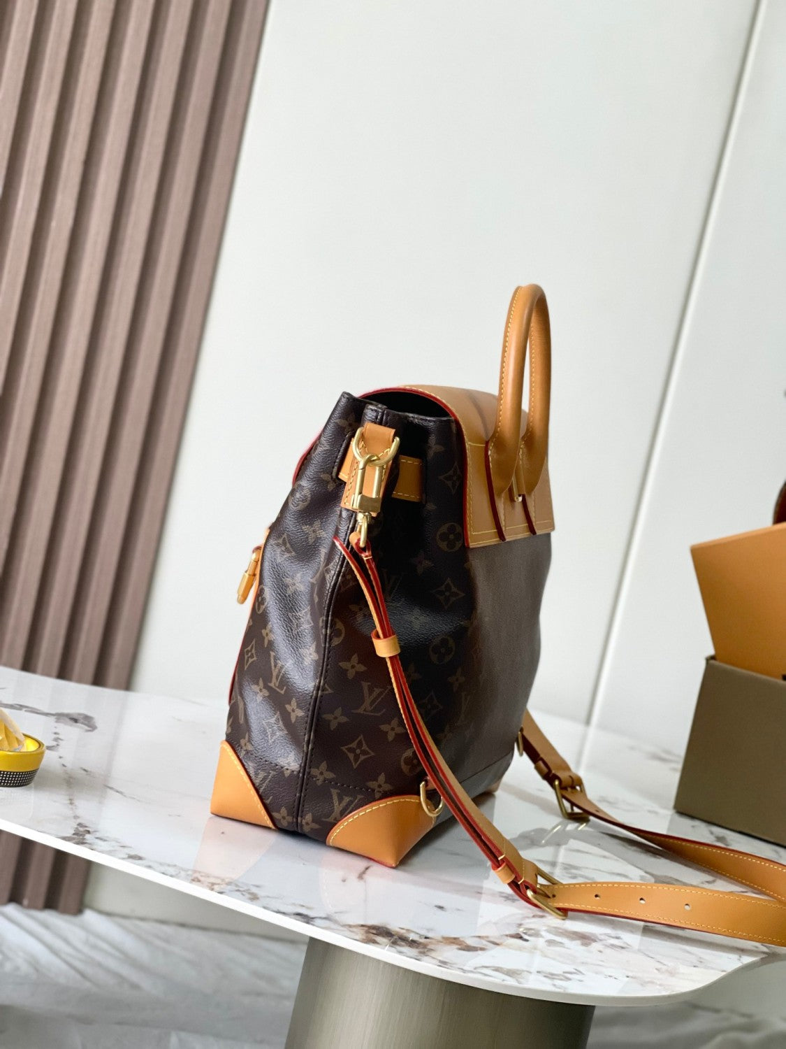 LOUIS VUITTON Steamer 30 Detachable Shoulder Strap Single Room Crossbody Monogram Coated Canvas Handbag Men's Brown #332253