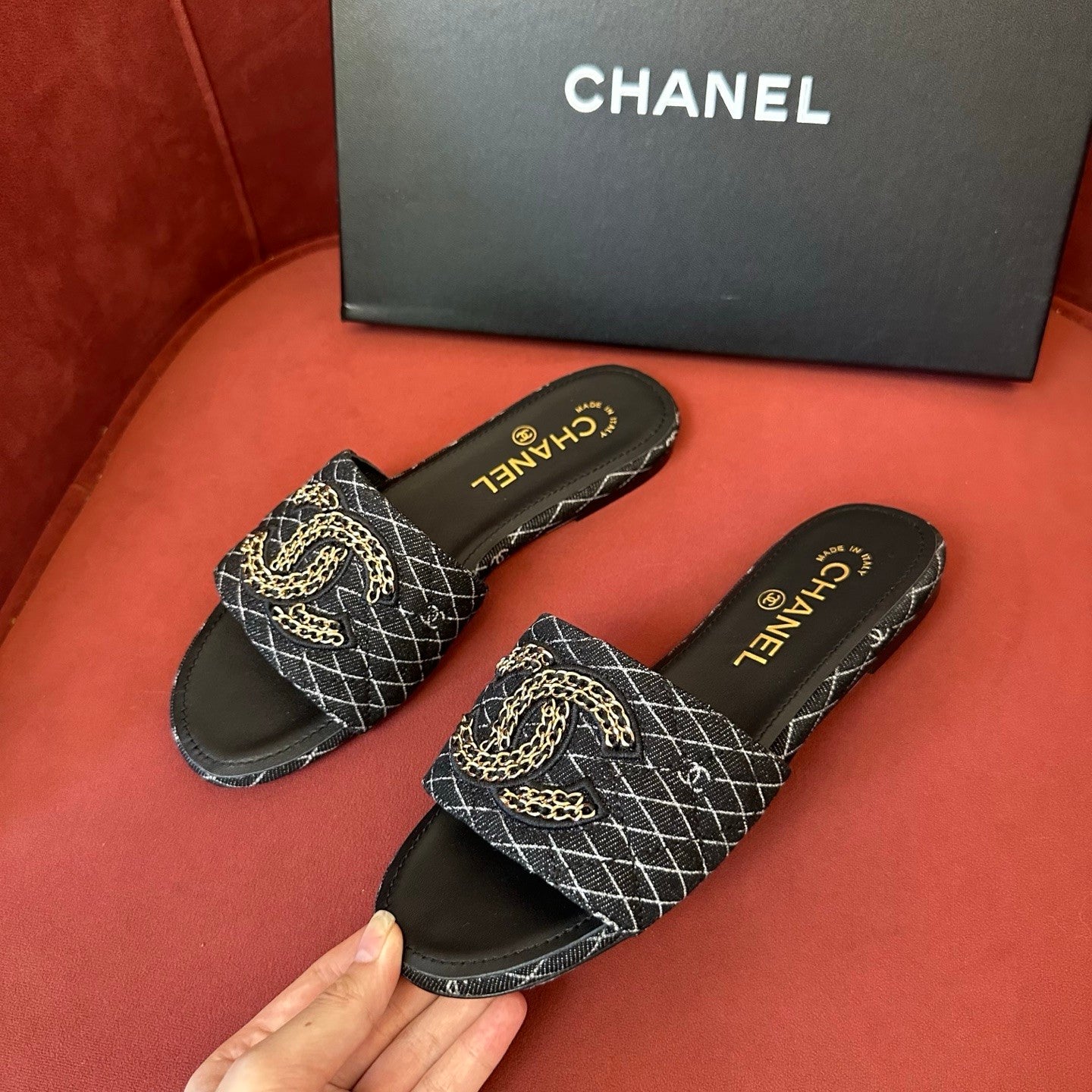 Chanel Women's Spring Summer Leather Logo Slippers Solid Color Woven Shoes Fashion Casual Trend Elegant Sandals #81417