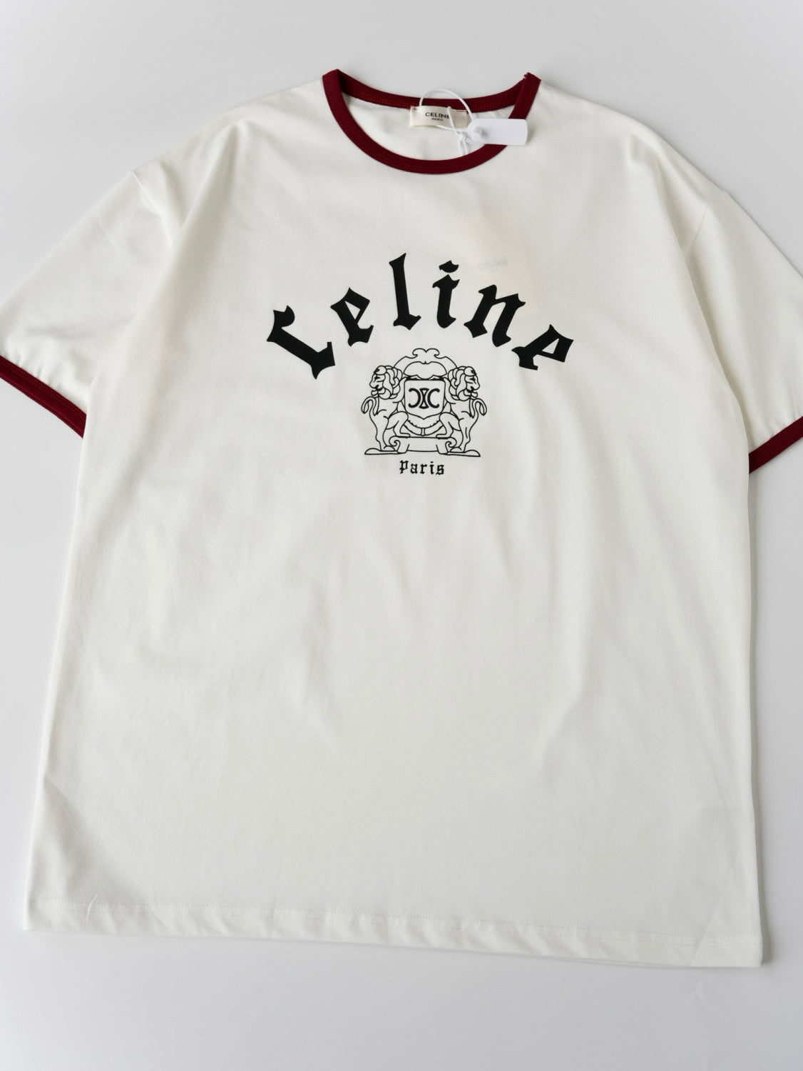 Celine Men's Logo Printed Summer Cotton Jersey Solid Color Round Neck Short Sleeve T-Shirt #76963