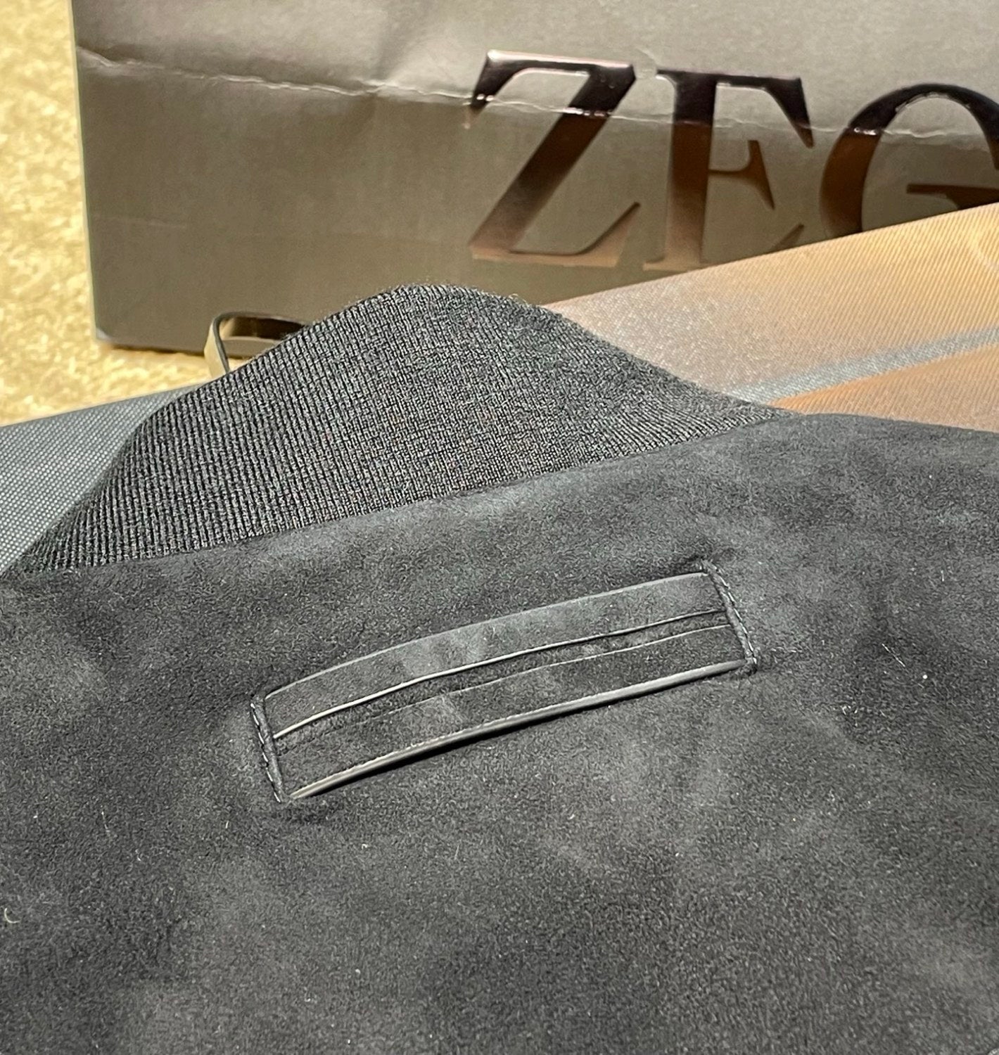 Ermenegildo Zegna Men's Secondskin Pilot Jacket Spring/Autumn Solid Color Baseball Collar Long Sleeve Zipper Leather Jacket Ngvp #2289