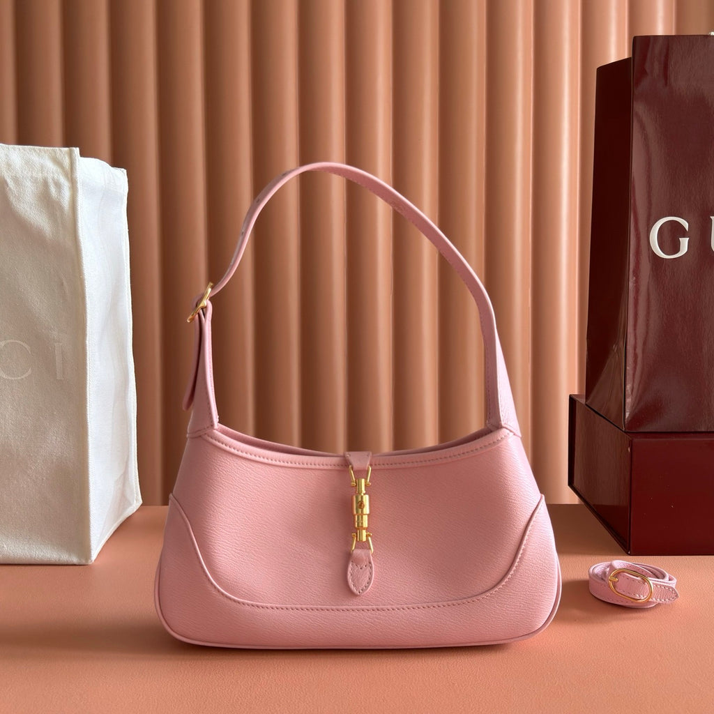 Gucci Jackie Slim Series Medium Shoulder Bag La Famiglia Series Demna Clutch Pink Underarm Bag Classic Vintage Elegant Casual Bags 863137AAGDJ5825 #197407