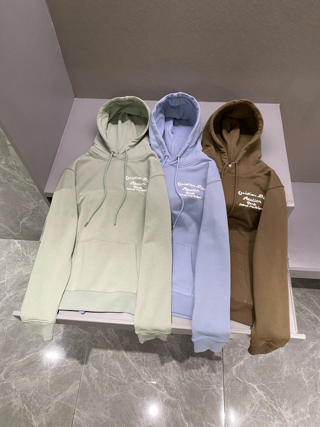 Dior Men's Autumn and Winter Solid Colour Embroidered Logo Pullover Thickened Hooded Sweatshirt #97852