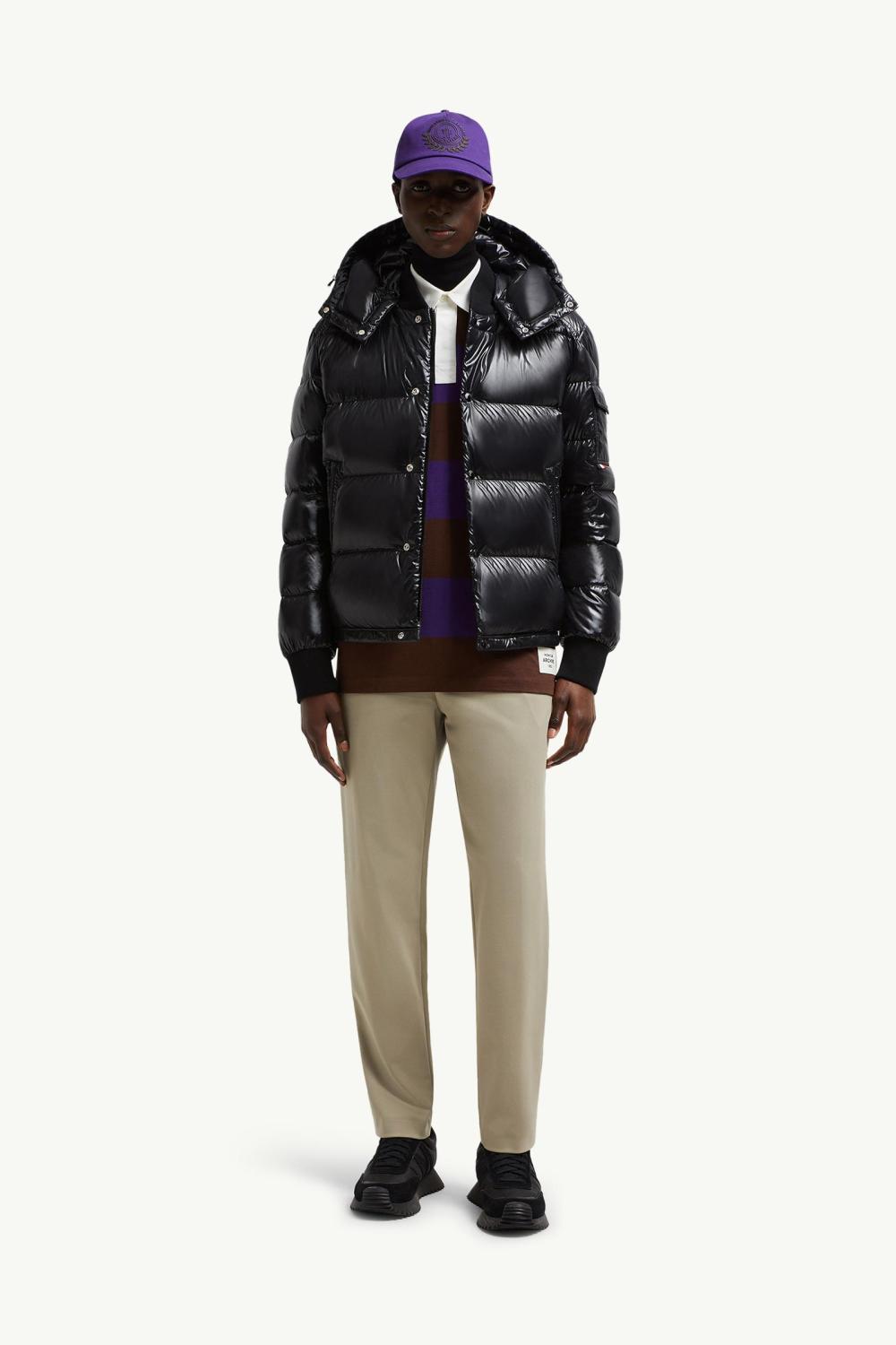Moncler Black Maljasset Hooded Short Down Jacket #334164