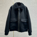 Tom Ford Men's Autumn and Winter Solid Color Cashmere Lapel Zipper Long Sleeve Jacket #74958