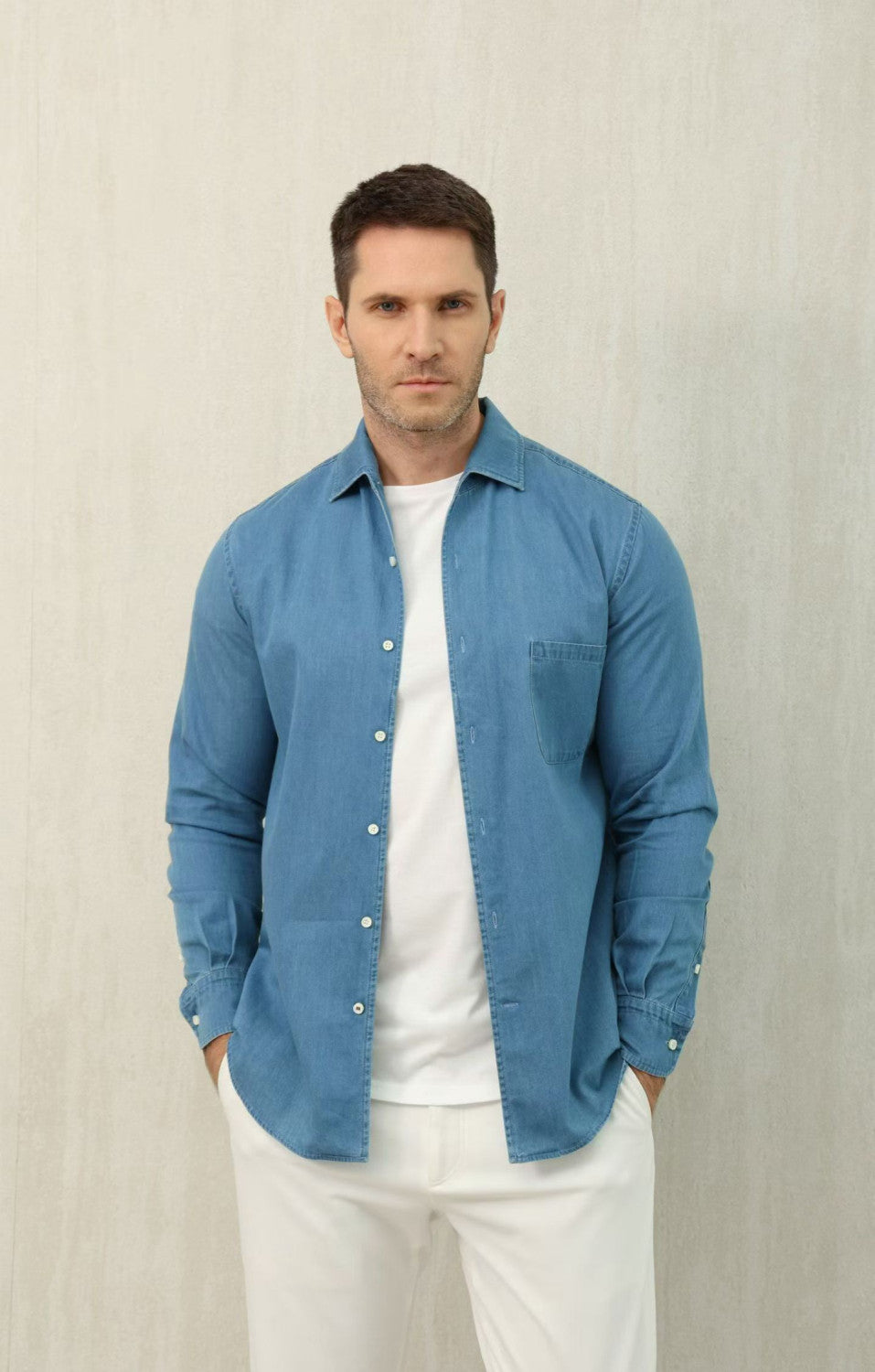 Loro Piana Top-quality Version André Shirt Cotton Ultra Stone-Washed #375405