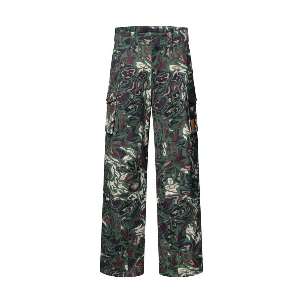 Louis Vuitton Men's Spring/Fall Fashion Casual Reversible Color Woven Combed Cotton Work Pants with Patch Pockets Pants #79489