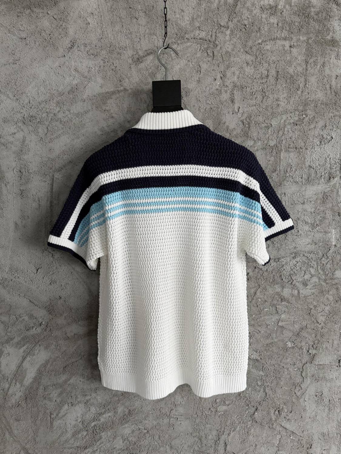 Casablanca Woven Striped Sweater Short-sleeved Shirt Shorts #335805